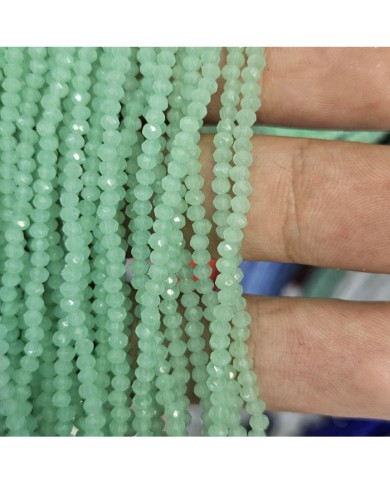 2mm İpe Dizili Kristal Boncuk Mat Buz Yeşili - 10 Dizi