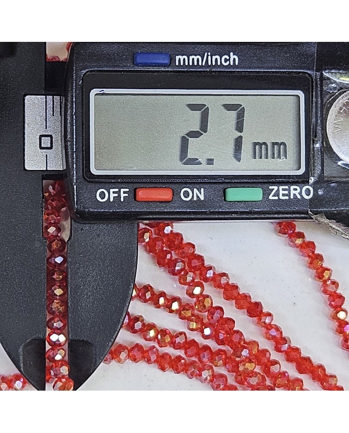2mm İpe Dizili Kristal Boncuk Şeffaf Altın Sarısı - 10 Dizi