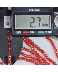 2mm İpe Dizili Kristal Boncuk Şeffaf Altın Sarısı - 10 Dizi
