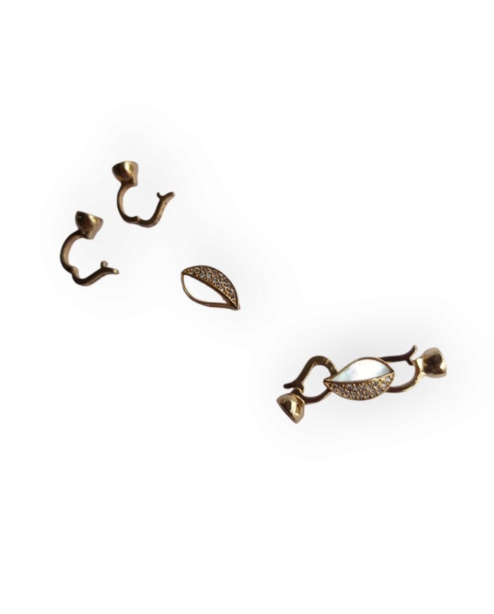 Lak Kaplama Yaprak Desenli Takı Kapama - 8x35mm