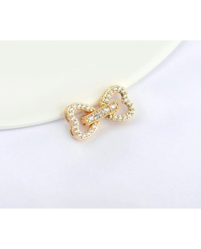 Zarif Fiyonk Zirkon Taşlı Takı Kapama - 9x16mm