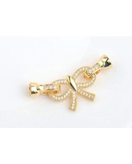 Fiyonk Şeklinde Zirkon Taşlı Altın Takı Kapama - 14x36mm