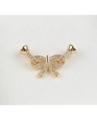 Fiyonk Şeklinde Zirkon Taşlı Altın Takı Kapama - 14x36mm