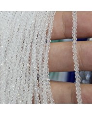 2mm İpe Dizili Kristal Boncuk Şeffaf Beyaz - 10 Dizi