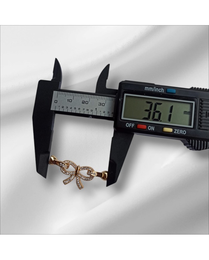 Fiyonk Şeklinde Zirkon Taşlı Altın Takı Kapama - 14x36mm