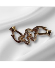 Kelebek Şeklinde Zirkon Taşlı Altın Takı Kapama - 23x31mm