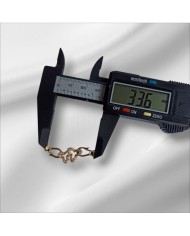 Üçlü Yonca Motifli Taşlı Takı Kapama - 10x33mm