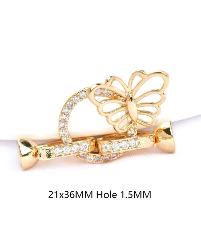 Altın Kelebek Kilitli Takı Kapama - 21x36mm