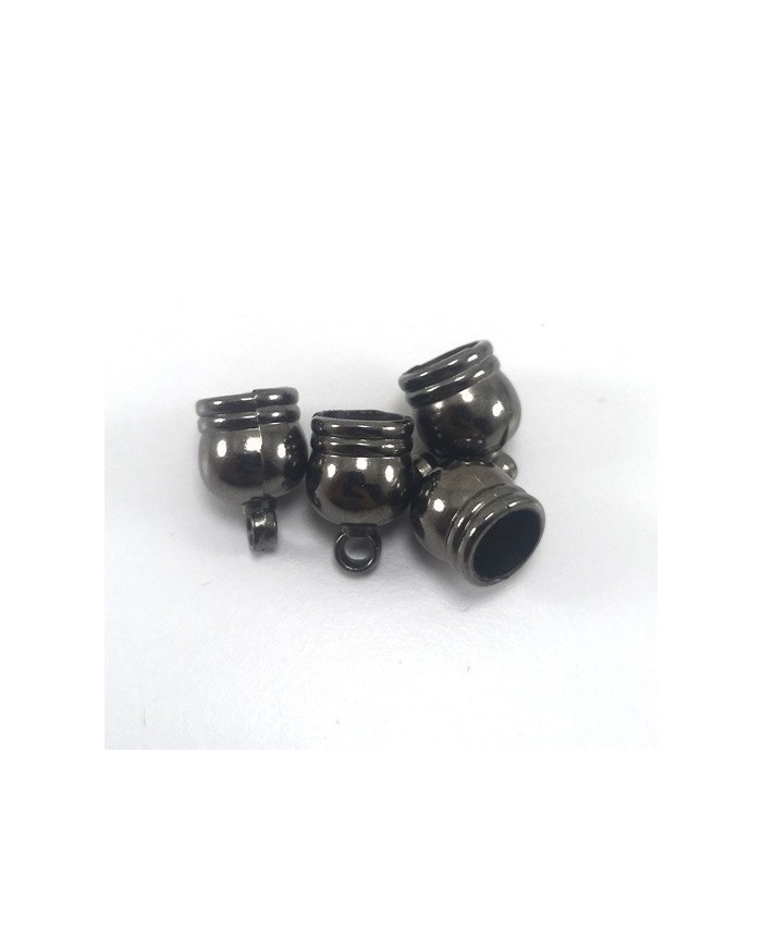 17 mm Huni Boncuk Kapak - Boncuk Şapkası - Füme - 10 Adet