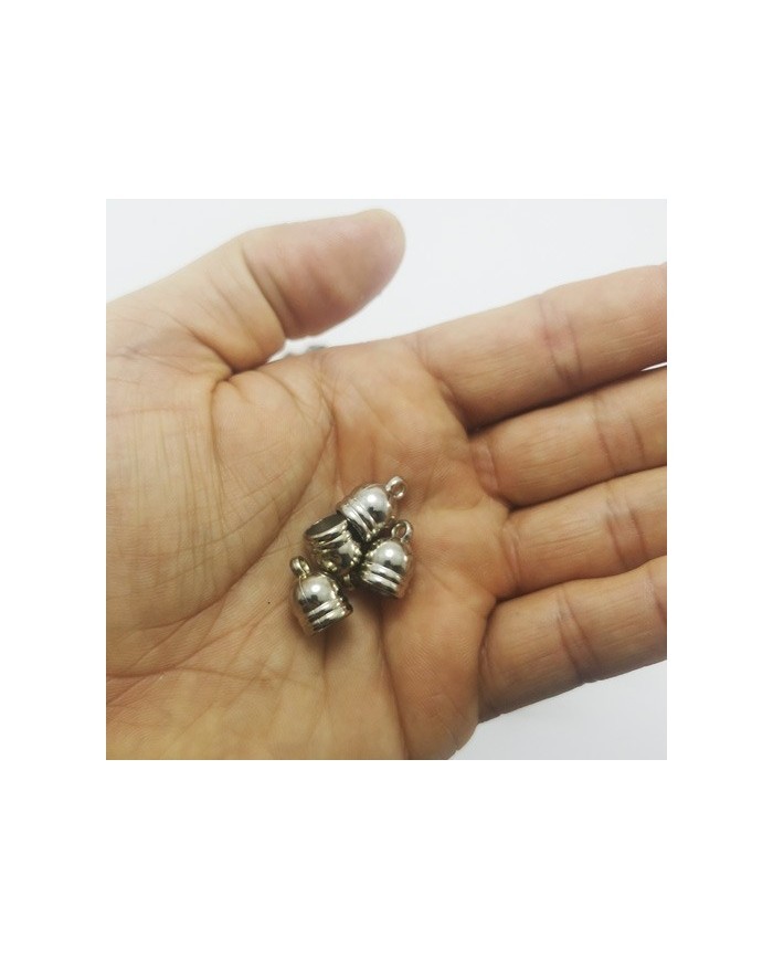 14 mm Huni Boncuk Kapak - Boncuk Şapkası - Gümüş - 10 Adet