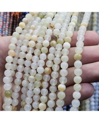 İpe Dizili Doğal Taş Boncuk - Opal - 8mm