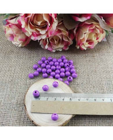 PLASTİK İNCİ BONCUK - MOR 8 MM - 1 Kg