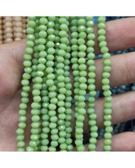 4mm İpe Dizili Kristal Boncuk Mat Yeşil - 10 Dizi