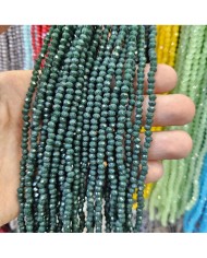 4mm İpe Dizili Kristal Boncuk Mat Orman Yeşili - 10 Dizi
