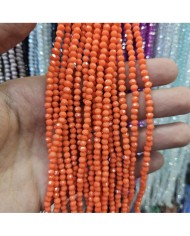 4mm İpe Dizili Kristal Boncuk Mat Janjanlı Turuncu - 10 Dizi