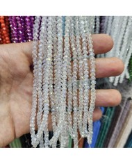 4mm İpe Dizili Kristal Boncuk Şeffaf Janjanlı - 10 Dizi