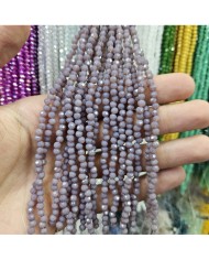 4mm İpe Dizili Kristal Boncuk Janjanlı Duman Gri - 10 Dizi