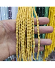 4mm İpe Dizili Kristal Boncuk Mat Hardal - 10 Dizi