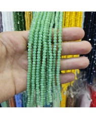 4mm İpe Dizili Kristal Boncuk Mat Açık Yeşil - 10 Dizi