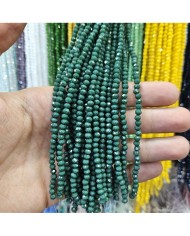 4mm İpe Dizili Kristal Boncuk Mat Koyu Yeşil - 10 Dizi