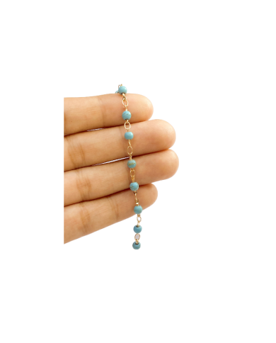 Doğal Taş Kuyumcu Zinciri Mavi 4mm - 1m