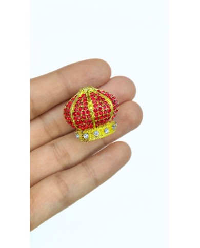 Zamak Kırmızı Kristal Taşlı Kubbe Model Tesbih İmamesi Sarı – 27x23mm