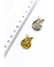 Zamak Lale Model Mevlana Motifli Tesbih İmamesi Sarı - 18x25mm