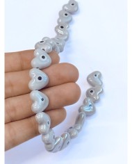 İpe Dizili Seramik Boncuk Renkli Benekli Yıldız 10mm - 1 Dizi