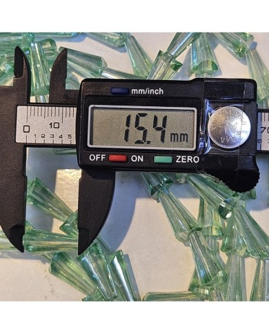 8x16mm İpe Dizili Deve Tabanı Huni Kristal Boncuk Şeffaf Sarı - 1 Dizi