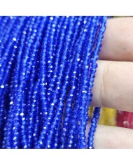 1mm İpe Dizili Kristal Boncuk Şeffaf Mavi - 10 Dizi