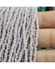 1mm İpe Dizili Kristal Boncuk Mat Açık Gri - 10 Dizi
