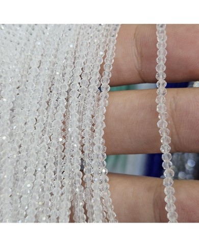 1mm İpe Dizili Kristal Boncuk Şeffaf - 10 Dizi