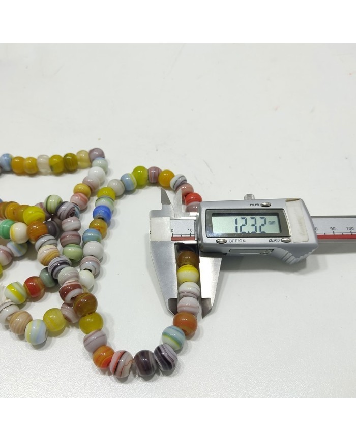 1 Dizi İpe Dizili El Yapımı Cam Boncuk - Mix