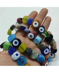 İpe Dizili Cam Nazar Boncuk - Mix Renk - 1 Dizi