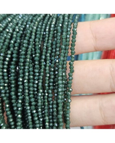 1mm İpe Dizili Kristal Boncuk Mat Koyu Yeşil - 10 Dizi