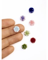 Seramik Boncuk Yeşil Mini Çiçek 10mm