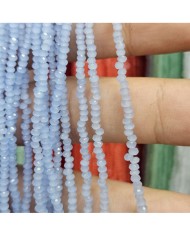1mm İpe Dizili Kristal Boncuk Mat Buz Mavisi - 10 Dizi