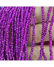 1mm İpe Dizili Kristal Boncuk Metalik Mor - 10 Dizi
