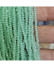 2mm İpe Dizili Kristal Boncuk Mat Nane Yeşil - 10 Dizi