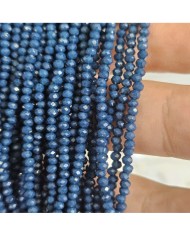 2mm İpe Dizili Kristal Boncuk Mat Lacivert - 10 Dizi
