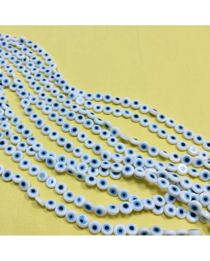 Cam Nazar Boncuk 10 mm  Beyaz