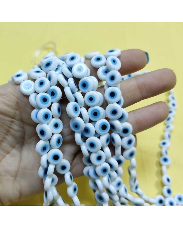 Cam Nazar Boncuk 10 mm  Beyaz