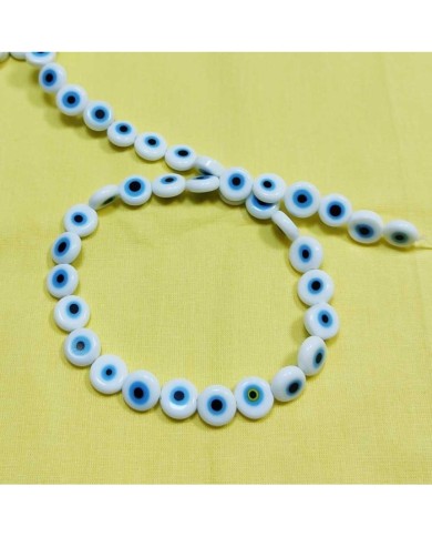 Cam Nazar Boncuk 10 mm  Beyaz