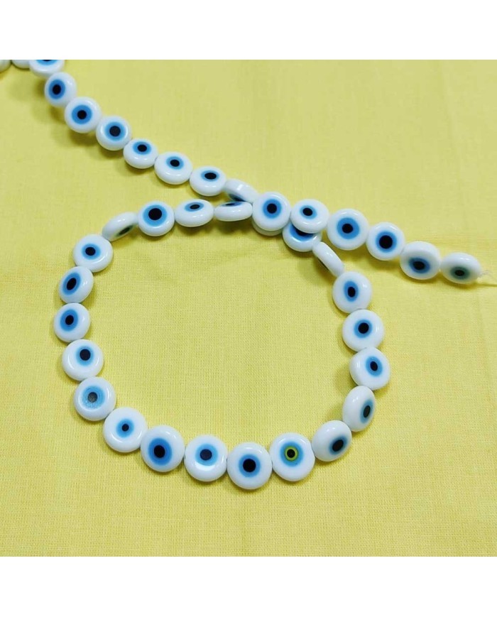 Cam Nazar Boncuk 10 mm  Beyaz