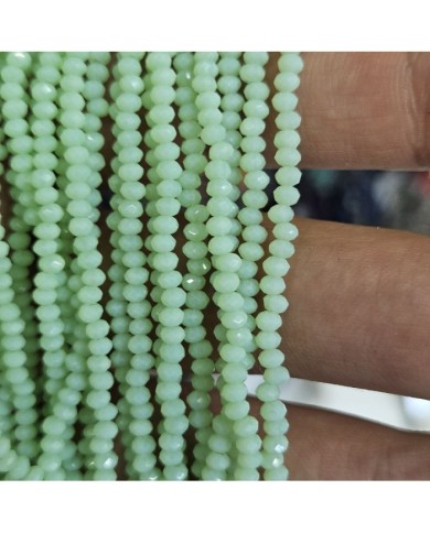 2mm İpe Dizili Kristal Boncuk Mat Soft Mint Yeşili - 10 Dizi