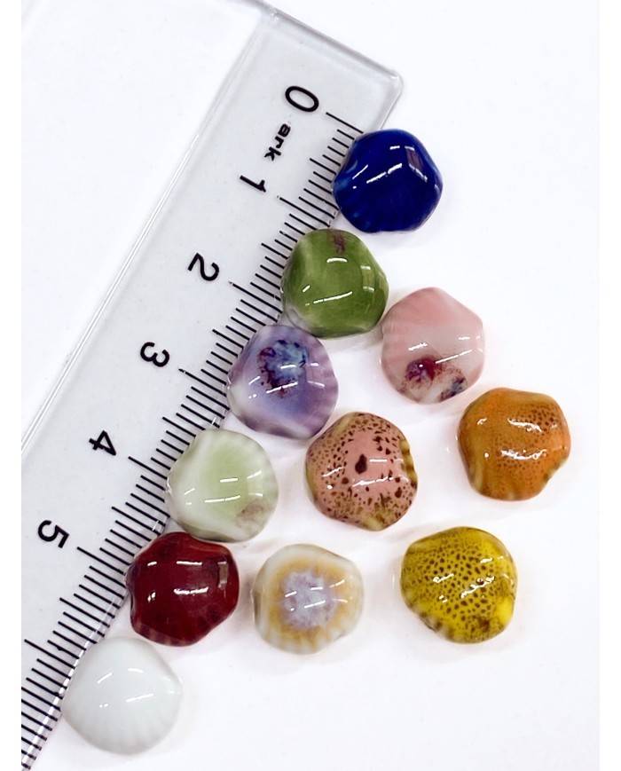 Seramik Boncuk Beyaz Deniz Kabuğu 10mm - 1 Adet
