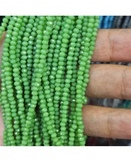 3mm İpe Dizili Kristal Boncuk Mat Açık Yeşil - 10 Dizi