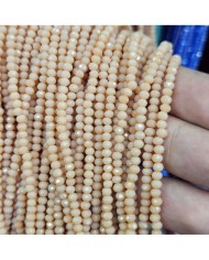 3mm İpe Dizili Kristal Boncuk Mat Pastel Şeftali - 10 Dizi