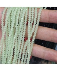 3mm İpe Dizili Kristal Boncuk Mat Pastel Açık Yeşil - 10 Dizi