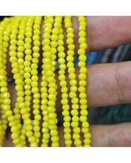 3mm İpe Dizili Kristal Boncuk Mat Sarı - 10 Dizi